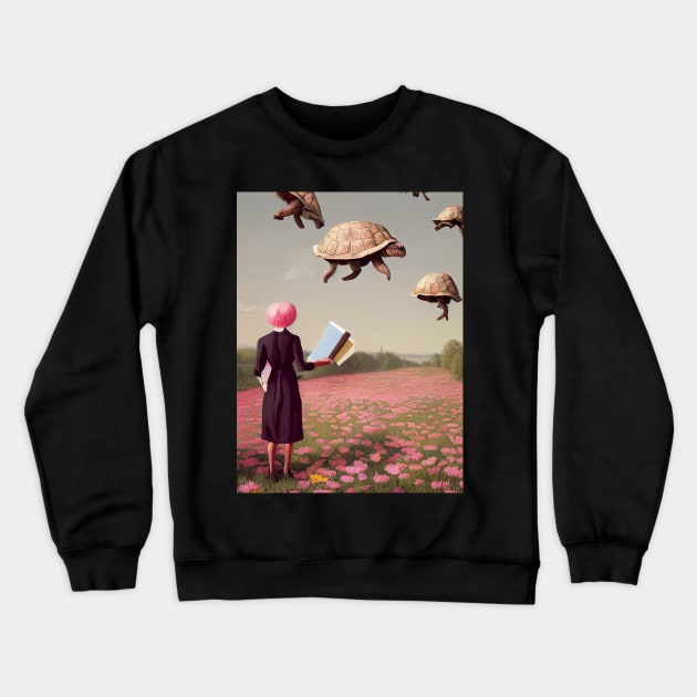 Flying Tortoises Crewneck Sweatshirt by Bea